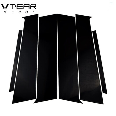 

Vtear For Mitsubishi Lancer window BC pillar decorative sticker Glossy black trim anti scratch mirror surface cover accesso