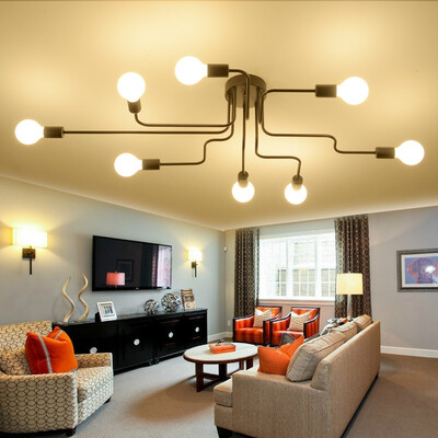 

Ever-Flower 8 Head Retro Industrial Pendant Lamp Ceiling Light for Living Room Bedroom Clothing Store