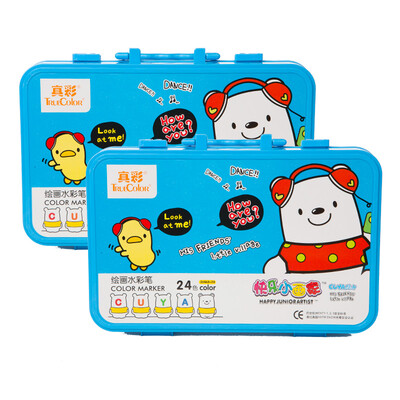 

True color Truecolor 2646A children painting watercolor pen 24 color box 2 boxes