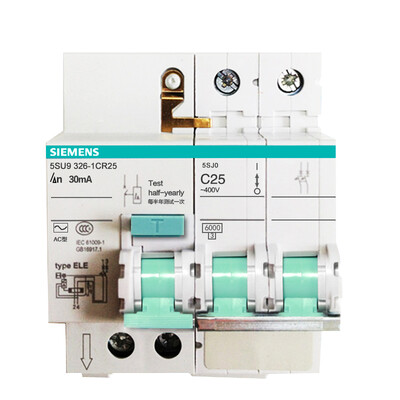 

Siemens (SIEMENS) 5SU93261CR25 автоматический выключатель защиты от утечки 2P 25A с утечкой