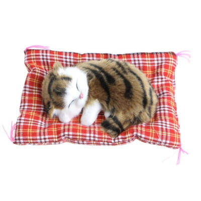 

Sleeping Cat Plush Stuffed Toy Press Simulation Sound Animal Kids Doll Gift Top