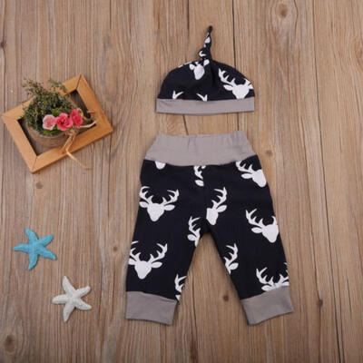

US Stock Newborn Infant Baby Boy Top Romper Deer Pants Leggings Outfit Clothes c