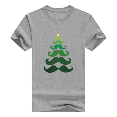

Christmas Raglan Mustache Tree Holiday Sleeve Mens T-Shirt