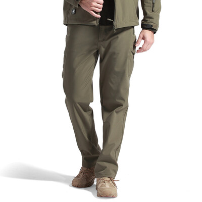 

FREE SOLDIER outdoor men climbing hiking pants,softshell fleece,water-resistant and windproof trousers,support for