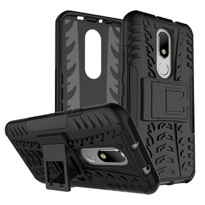 

Fivice Motorola Moto M Case TPU anti-fall tire pattern back clip bracket phone case