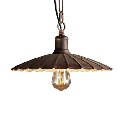 

Baycheer HL486940 Industrial Style Black Pendant Light 1377"Width Retro Scalloped Shade