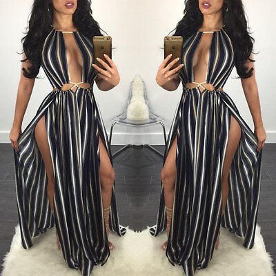 

Fashion Women Summer Sleeveless Evening Party Beach Long Maxi Sundress Dress