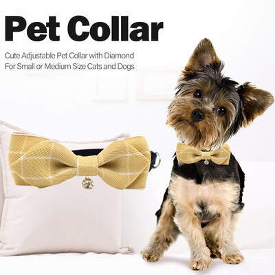 

Cat&Dog Collar with Diamond Cute Pet Bowtie Adjustable Bowtie Collar for Small or Medium Cats&Dogs