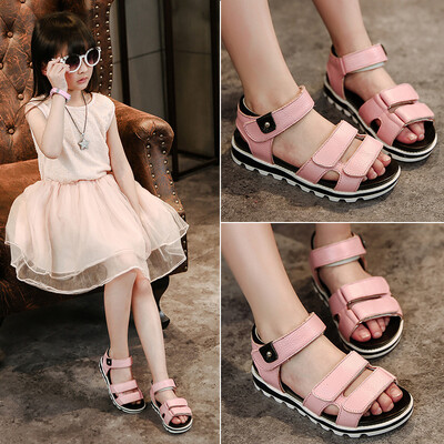 

MyMei 2016 summer genuine leather sandals girls shoes cowhide big virgin flat with casual shoes students sandals children shoes