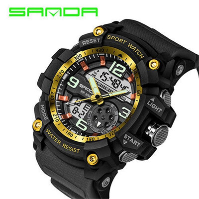 

SANDA Men Military Watch Fashion Men Sport Dual Display Waterproof Smart Watch