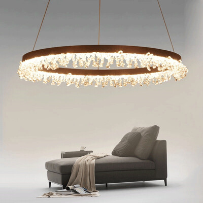 

Baycheer HL487593 Crystal Beads Decoration LED Ring Pendant Light 1575"2362"3150" Diameter