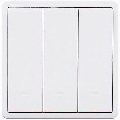 

Schneider switch socket switch panel three open dual control switch 16A with fluorescent indicator switch Feng Shang series white