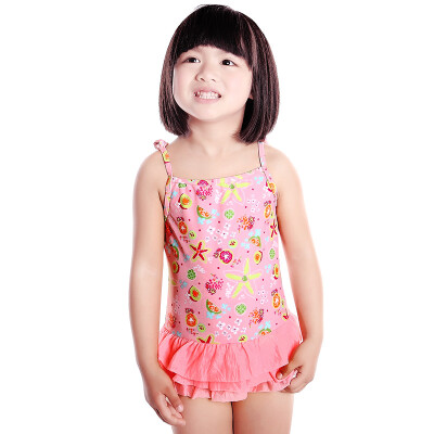 

Yizi hot spring children cute baby girl students in the big children conjoined swimsuit orange bottom small starfish 12-13 years old Ezi10131