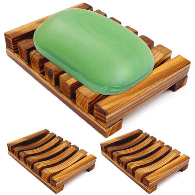 

UpperX Set of 3 Soap Holders Soap Box Wooden Soap Holder Soap Holder in the Bathroom Understanding Soap Foaming Bag