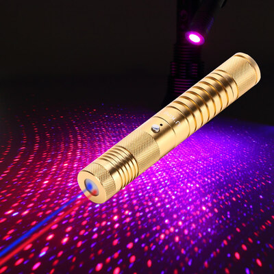 

U\King ZQ-J34 5mW Adjustable 650nm Red Plus 450nm Blue Laser Pointer Torch Pen