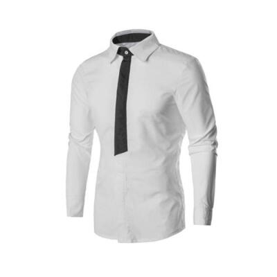 

Luxury Fashion Men Casual Slim Fit Long Sleeve Dress Shirts Formal Business Tops