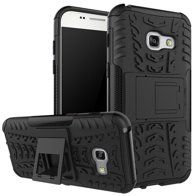 

Fivice Samsung A3 2017 Case TPU anti-fall tire pattern back clip bracket phone case