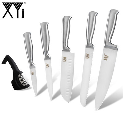 

XYj Kitchen Knife Sharpener Fruit Kitchen Knife 6 Piece Set Stainless Steel Knife Set