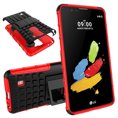

Fivice LG stylus2F720 Case TPU anti-fall tire pattern back clip bracket phone case