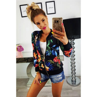 

Cool Women Lady 100Polyester Zipper Motorcycle Biker Slim Jacket Outwear Coat
