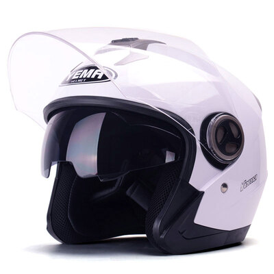 

Mustang YEMA 623 motorcycle helmets men&women motorcycle helmets winter double-lens electric car half helmet four seasons yards with black anti fog lenses