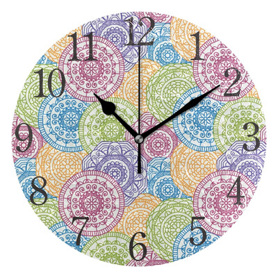 

Wall Clock Arabic Numerals Design Roma Floral Round Round
