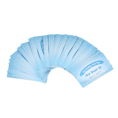 

50Pcs Finger Teeth Wipes Teeth Brush Ups Wipes Dental Clean Teeth Whitening Tool for Oral Deep Cleaning