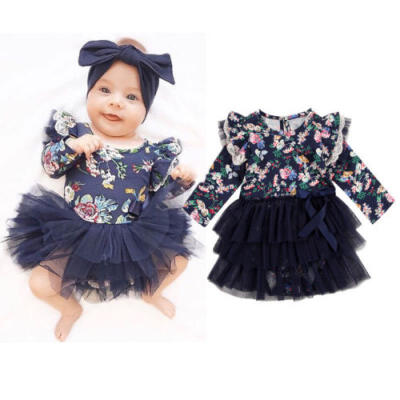 

UK Stock Newborn Baby Girls Romper Jumpsuit Bodysuit Tutu Dress Clothes Outfit