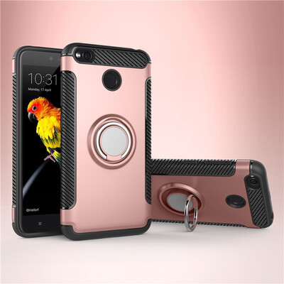 

Fivice Xiaomi Redmi 4X case PC metal ring shell magnetic car bracket TPU phone case