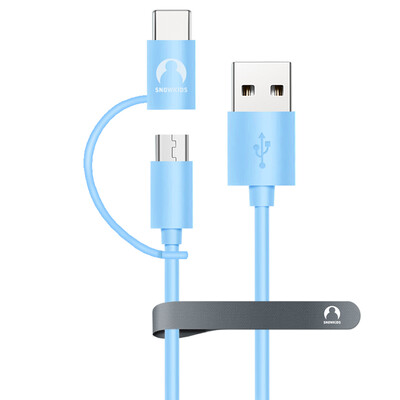 

Snowkids Micro USB and Type-C charging and data transfer smart cable