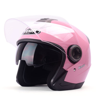

Yema 623 Motorcycle Helmet With Double Lenses Pink
