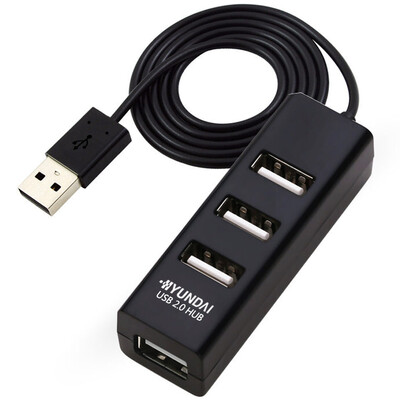 

Современный (HYUNDAI) USB-разделитель концентратора USB2.0 с несколькими интерфейсами 4-портовые строительные блоки 2.0HUB / HX06 черный