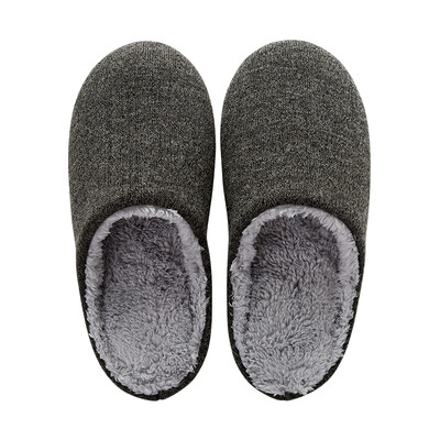 

JZAO mens home fur warm slippers dark gray  suitable for 3941 yards