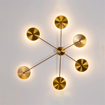 

Baycheer HL484437 Polished Gold Round Led Wall Light 12W 3937" Wide 4 Light in Warm Light