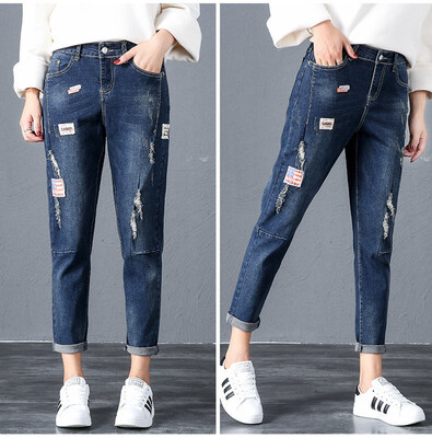 

Autumn&winter new high-waist jeans with fleece women thickened three-color large size stretch pants&cotton pants 0006