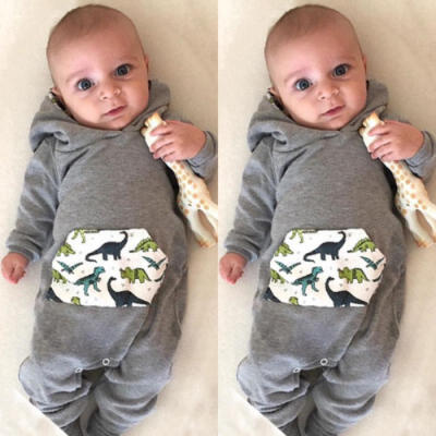 

AU Newborn Kid Baby Boy Hooded Dinosaur Clothes Jumpsuit Romper Playsuit Outfits