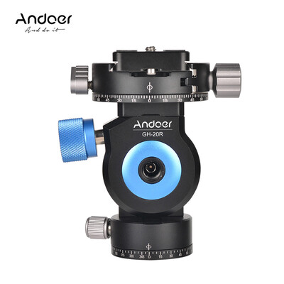 

Andoer GT-20R PanTilt Head CNC Aluminum Alloy Tripod Monopod Head 360 Degree Rotating with Quick Release Plate Compatible for Can