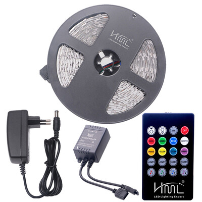 

HML 5M 72W 5050 RGB LED Strip Light with 20 Keys Music Remote Control And EU Adapter