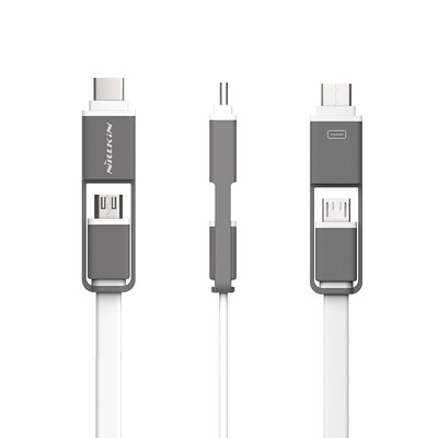 

NILLKIN Plus Type-C Micro USB Combo Кабель для передачи данных / зарядное устройство Meizu Pro6 / Millet 5 / One Plus / Music Watch / Huawei P9 White