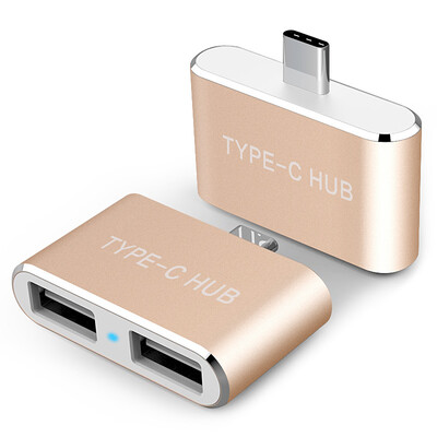 

Capshi Type-C Data Cable Adapter Dual Port OTG Converter ZJT01 Gold Support Huawei P10 mate9 Glory V8 Mang 5 Samsung S8 Millet 5S6