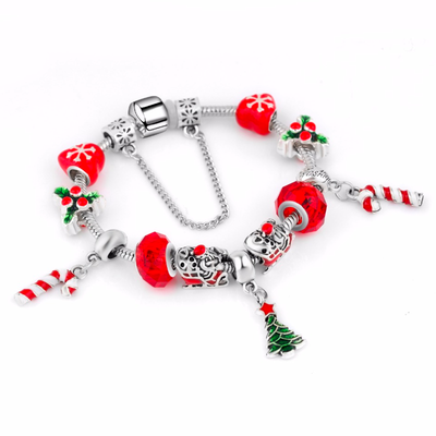 

Pandora Style 2018 Snowflake Charm Bracelet For Women DIY Crystal Beads fit Bracelets & Bangles Jewelry Christmas Gift