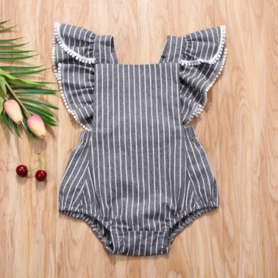 

US Newborn Infant Kid Baby Girls Romper Stripe Bodysuit Jumpsuit Clothes Outfits