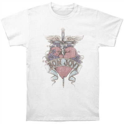 

Bon Jovi Mens Pierced T-Shirt White