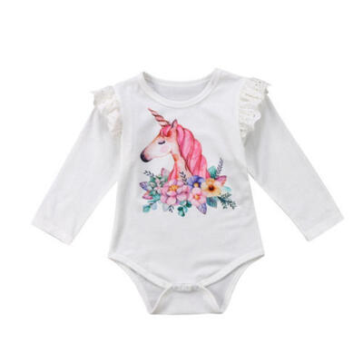 

Newborn Kids Baby Boys Girls Long Sleeve Unicorn Romper Bodysuit Jumpsuit Outfit