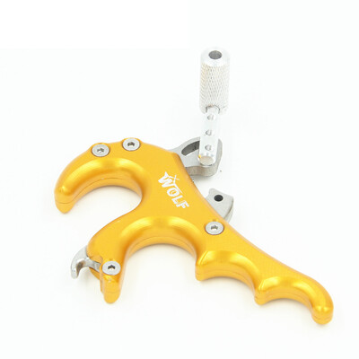

Composite Metal 4 Finger Grip Caliper Arrow Release Aids for Compound Bow Hunting Archery Steel