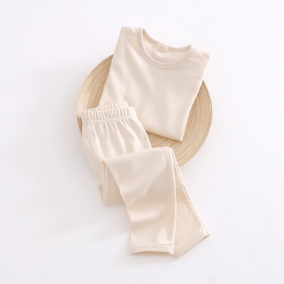

(KIDS MAM & DAD) children candy color underwear suit boys and girls home service long sleeves air conditioning clothes 60158 pink 140