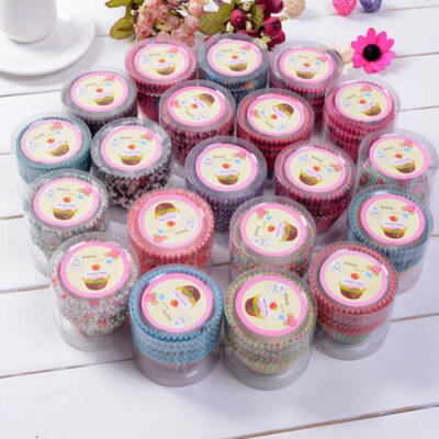 

100pcSet Random Colors Cake Baking Paper Cup Cupcake Muffin Cases Home Party