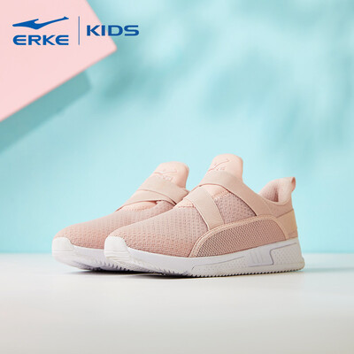 

Hongxing Erke ERKE girls shoes childrens sports shoes big children Velcro breathable running shoes casual shoes 64119120070 new bare powder 34 yards