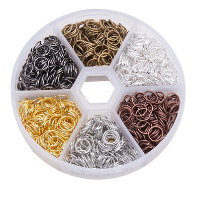 

PH PANDAHALL 1300 Pcs 6 Colors 7mm Iron Open Jump Rings Chainmail Link Wire 21-Gauge