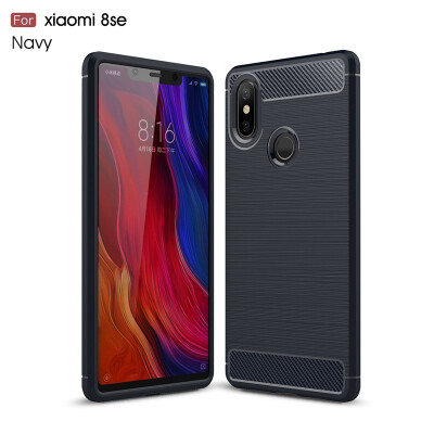 

Fivice Xiaomi Mi 8 SE case Luxury brushed carbon fiber TPU soft shell